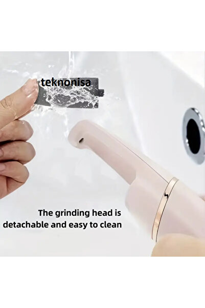 teknonisa USB Şarj Edilebilir Elektrikli Ayak Pedikür Aleti - Şık Beyaz Altın Vurgularla, Pürüzsüz Ayak rulo