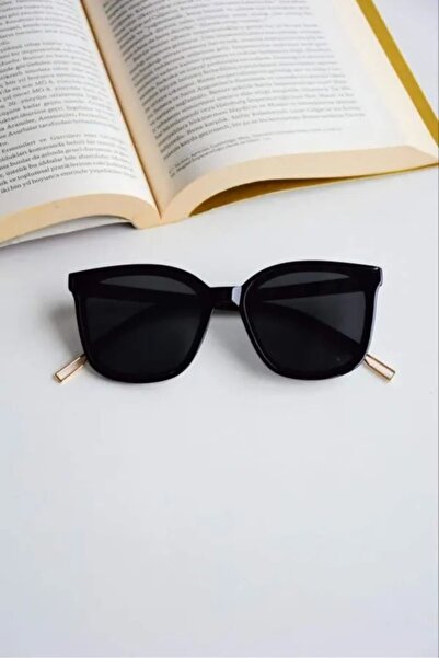 LUPİX Plain Harby Women's Sunglasses Uv400 Cat Eye Black Bone Black Satin Mat...