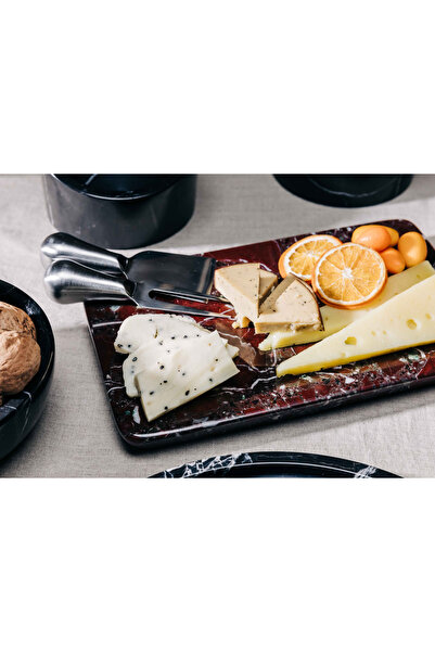 Milnoi Kırmızı Mermer Sunum Tepsisi • Doğal Taş • El Yapımı • Çay Kahve Sunum...