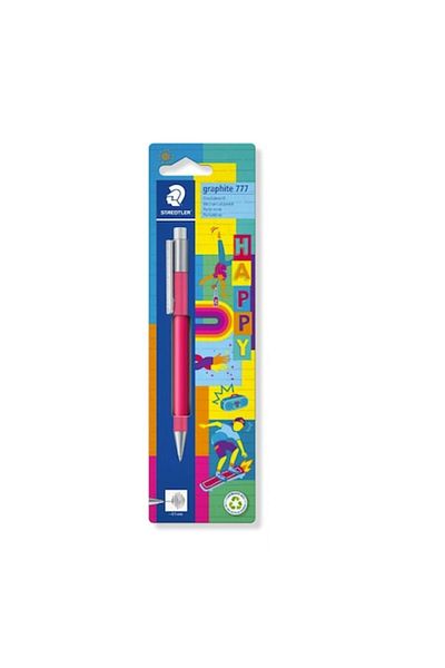 dalip Mechanical Pencil, Rubberized Structure, Large Eraser, Graphite 777, Red