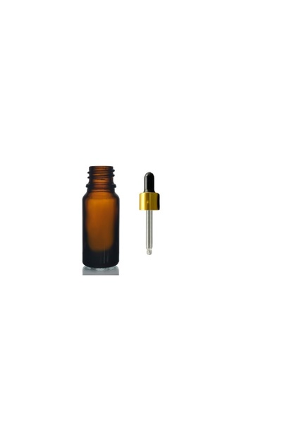 ZYLAN AMBALAJ 5ml kahverengi cam damlalıklı 10 adet,Gold Kapak Siyah Emzik, E...