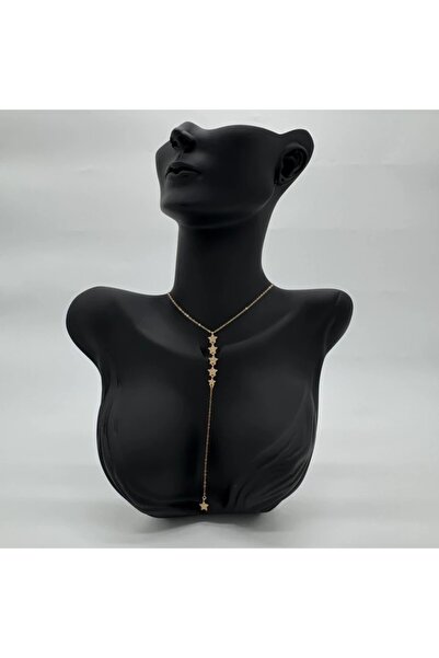 TAKIŞINA قلادة ستيل جولد ستون ستار موديل Y - ذهبي