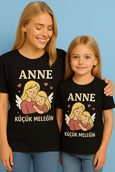 SVART WEAR Set de tricouri combinat pentru fete Angel Mother bumbac 100% supradimensionat tricou Twin (PRET PENTRU UNUL)