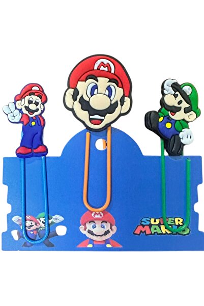 Buki'nin Atölyesi مجموعة سوبر ماريو من 3 قطع من العلامات المرجعية / مشابك الورق