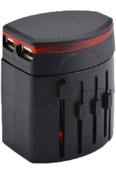 Generic فيش الكهرباء المتعدد الذكي لأغراض السفر-اسود