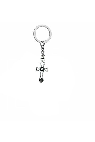 Herşey Nota Breloc din metal cu figură de cruce brodată – Accesoriu unisex în stil gotic și antic