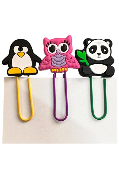 Buki'nin Atölyesi Set de 3 semne de carte / agrafe pentru hârtie cu pinguin, ...