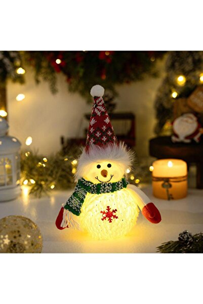 mutlu adım 1 Adet 25cm Led Işıklı Kardan Adam Yılbaşı Dekor