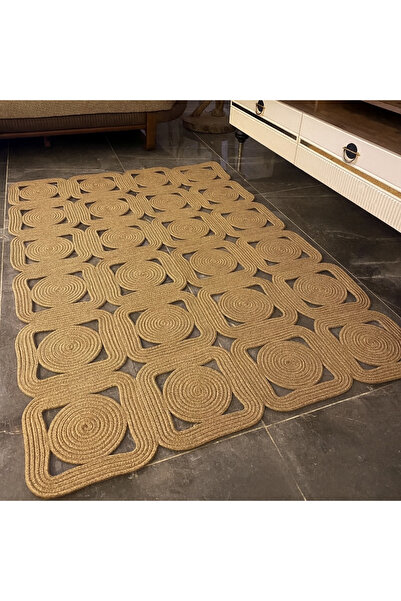 MaVaux Solena Jüt Hasır Dikdörtgen Şık Kilim Halı Paspas Yolluk Evinizi Şımar...