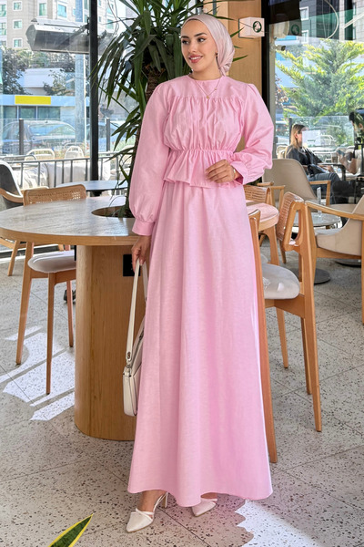 Tesettür Diyarı Gathered Detailed Skirt Shirt Hijab Suit