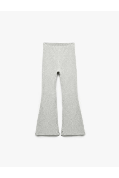 Koton Ribbed Spanish Leg Trousers with Elastic Waist