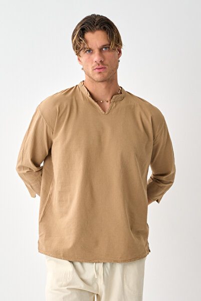 Shooter Sportswear Луксозна мъжка риза от памук с падащ крой