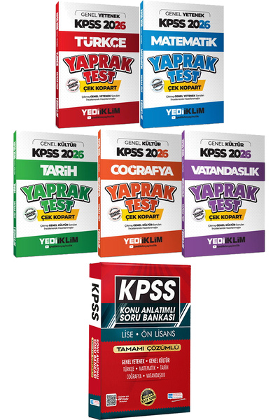 Yediiklim Yayınları Türkçe Matematik Tarih Coğrafya Vatandaşlık Yaprak Test Ç...