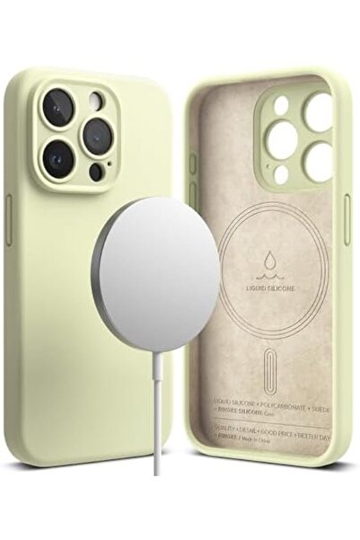 Ringke غطاء حماية لجهاز آيفون 15 برو | سلسلة سيليكون مغناطيسية | ليموني مشمس