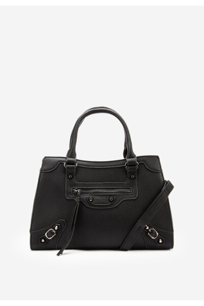 B T Shoes Černá rukojeť kabelky Mastery