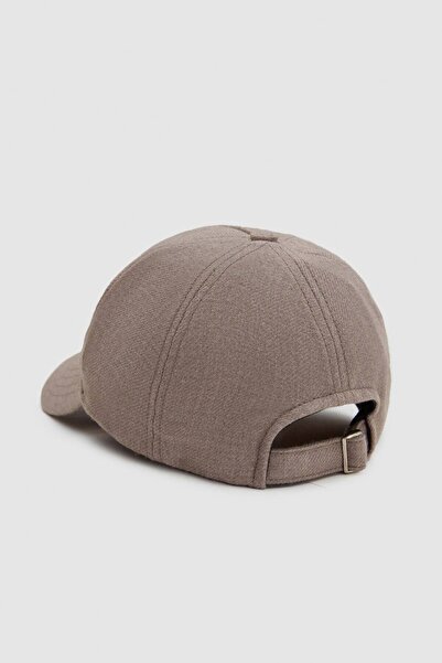 Twn Μπεζ Απλό Μάλλινο Μικτό Καπέλο