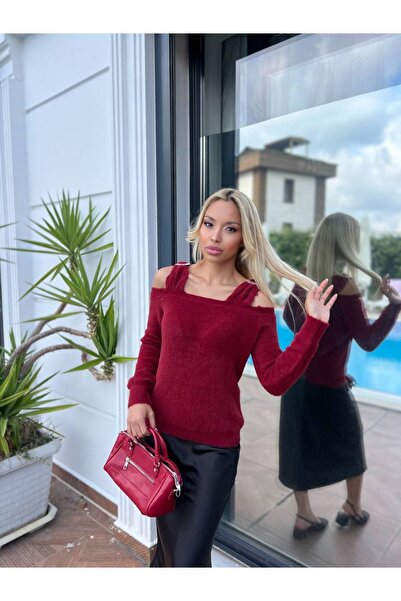 For Angels Bearded Thin Knitwear Sweater with Strap Buckle