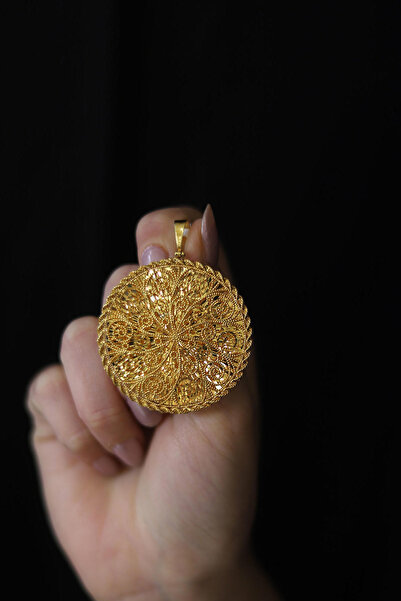 GÜLENLER ALTIN 22 Ayar Altın Kalemli Tasarım Özel Kolye Ucu