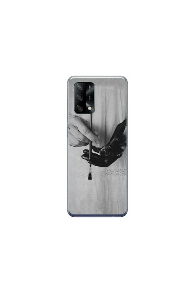Atlas Husa personalizata si Folie de Silicon OPPO A74, Black Paint, multicolo...