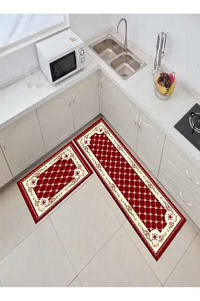 Raffine 2-Piece Luxurious Anti-Slip Water Absorbent Kitchen Floor Mats 120x40 & 60x40 cm