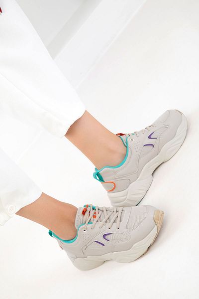 SOHO Beige-Purple-Turquoise Women's Sneaker 20822