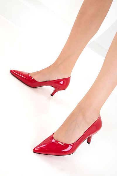 SOHO Red Patent Leather Women's Classic Heeled Shoes 20821