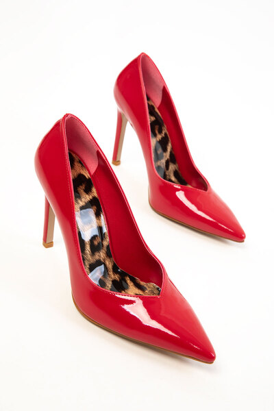 SOHO Red Patent Leather Women's Classic Heeled Shoes 20823