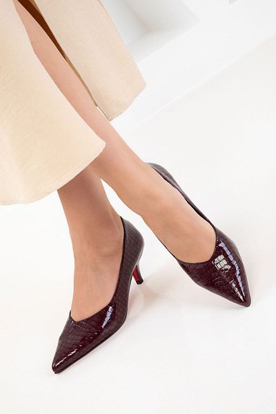 SOHO Burgundy Krako Women's Classic Heeled Shoes 20821