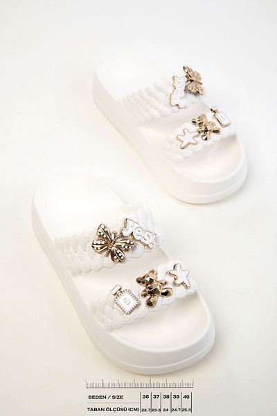 SOHO White Women's Slippers 20305