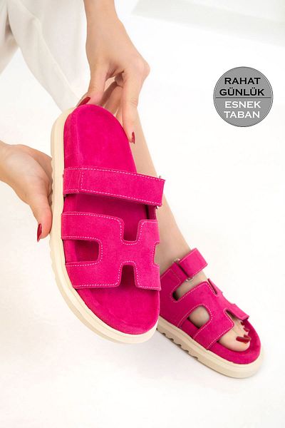 SOHO Fuchsia Suede Women's Slippers 20697