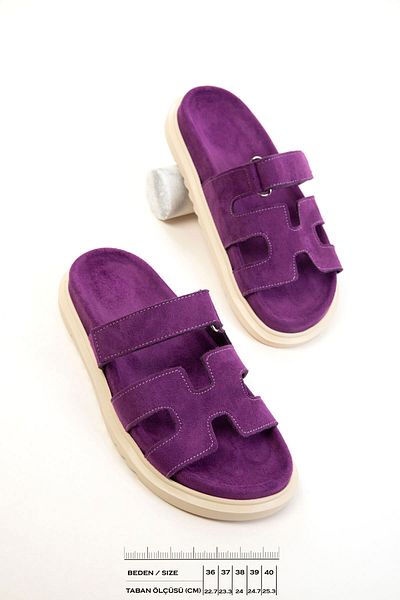SOHO Purple Suede Women's Slippers 20697