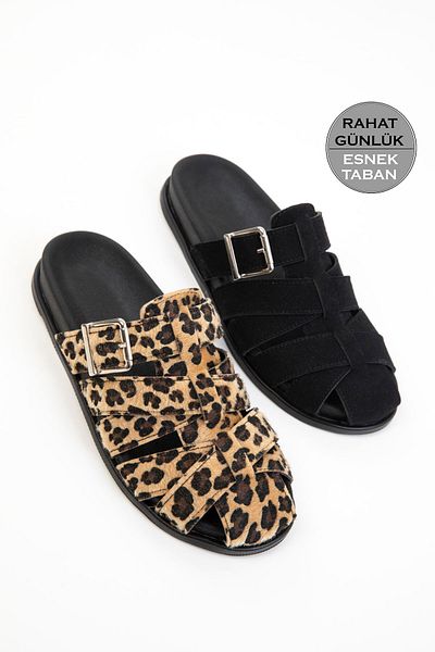 SOHO Black Suede Women's Slippers 20700