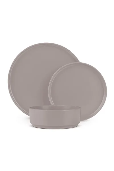 Berlinger Haus Vacsorakészlet tányérkészlet kőedény 18 db Taupe Collection mosogatógép mikrohullámú sütőben használható