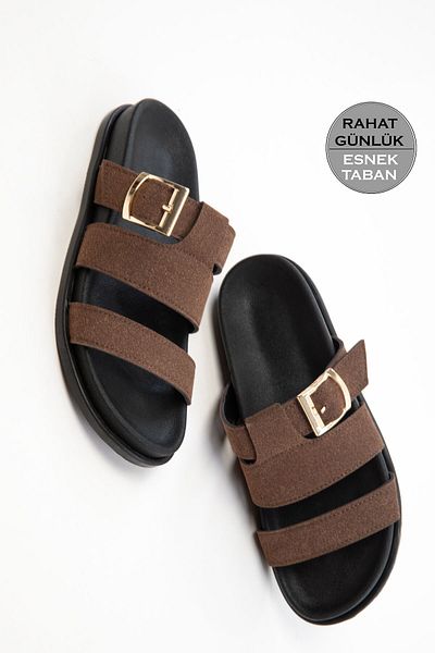 SOHO Brown Suede Women's Slippers 20752