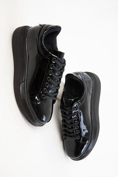 SOHO Black Patent Leather Men's Sneaker 19624