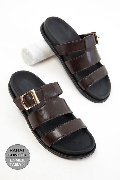 SOHO Brown Matte Women's Slippers 20752