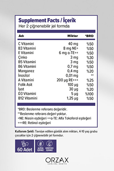 Ocean Gummies Multivitamin KIDS 60 Çiğnenebilir Form