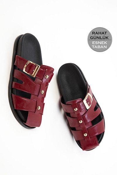 SOHO Claret Red Matte Women's Slippers 20755