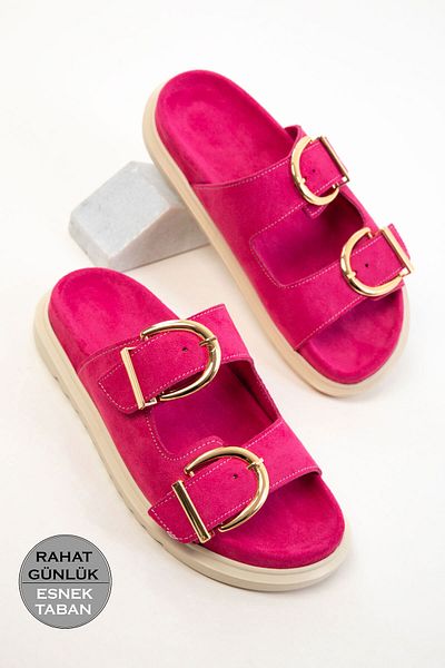 SOHO Fuchsia Suede Women's Slippers 20698