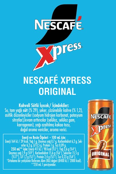 Nescafe XPRESS Original Soğuk Kahve 250ml X24