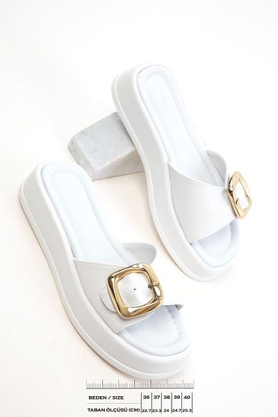 SOHO White Women's Slippers 20764
