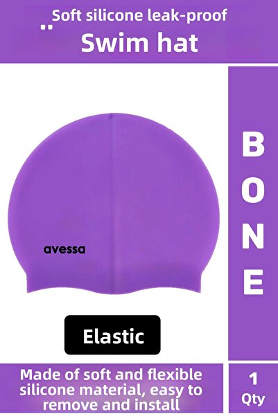 Wintoup Премиум водоустойчива еластична мека силиконова шапка за плуване в ба...