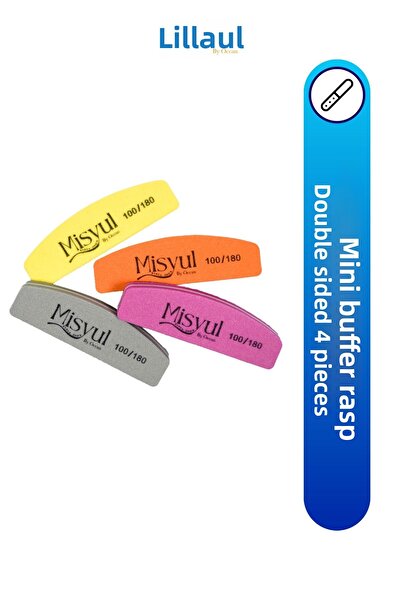 Misyul مبرد أظافر صغير مزدوج الجوانب - عازل، مبرد علوي 4 قطع