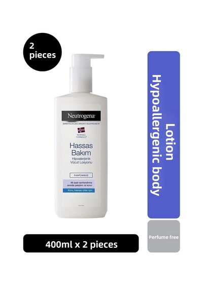 Neutrogena لوشن الجسم للعناية الحساسة بالترطيب العميق - خالي من العطور، 400 م...
