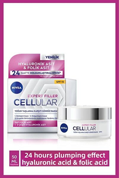 NIVEA Cellular Expert Filler - Κρέμα Προσώπου Ημέρας 50ml, Spf15, Υαλουρονικό...