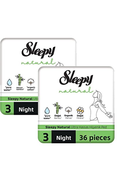 Sleepy فوط صحية ليلية طبيعية فائقة الحساسية 72 قطعة