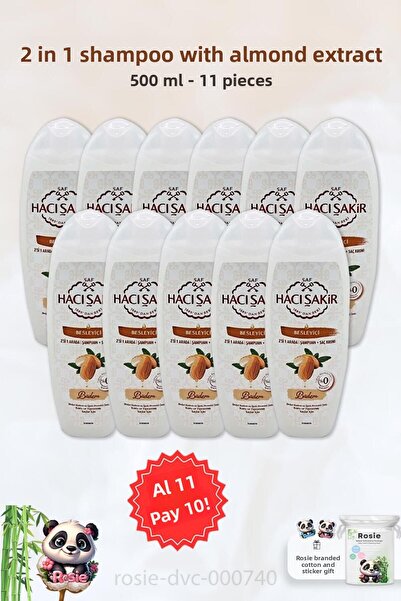 Hacı Şakir 500 ml Hacı Şakir Almond 2 in 1 Shampoo Nourishing - ROSIE