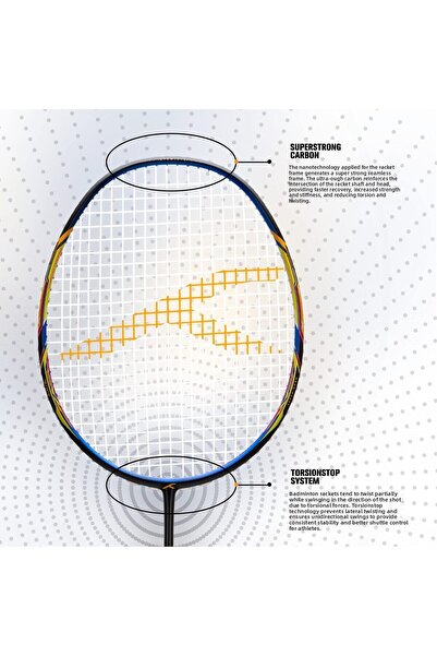 Hundred ATOMIC-X 35 SPD Carbon Fibre Strung Badminton Racket with Full Racket Cover