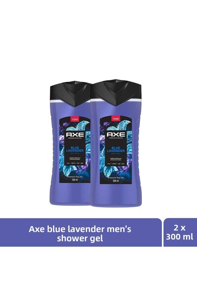 Axe مجموعة بريميوم - جل استحمام بلو لافندر 3 في 1 لشعر الجسم 300 مل × 2