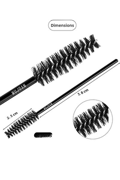 MUJGAN 50 Pack Eyebrow Eyelash Combing Brush Black Color